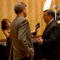 The press interviewing guests during the reception.